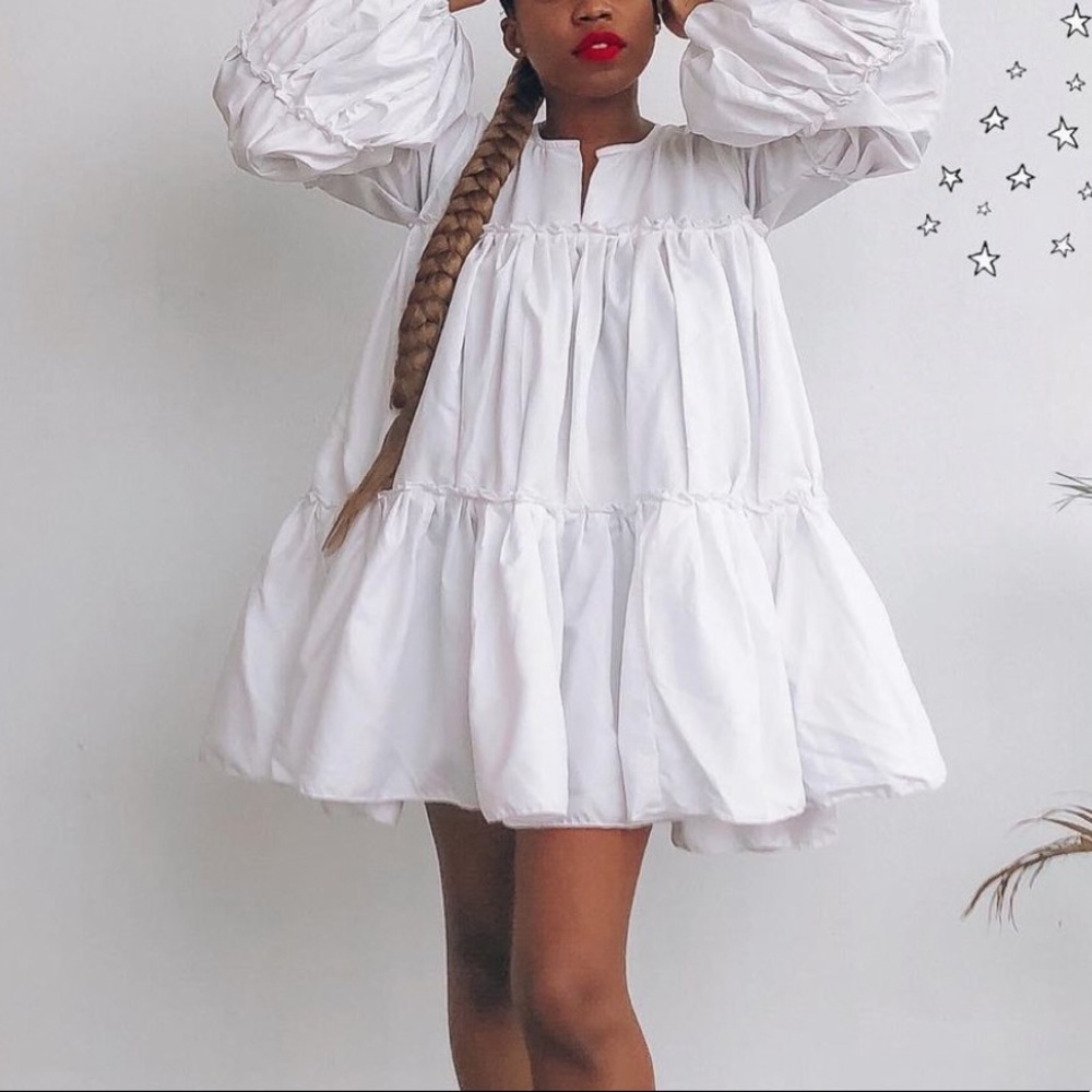 White smock dress